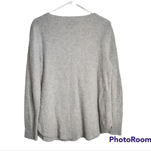 Loft gray honeycomb sweater, size medium - Picture 2 of 5